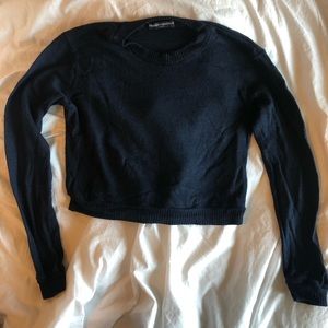 Navy Brandy Melville Cropped Sweater